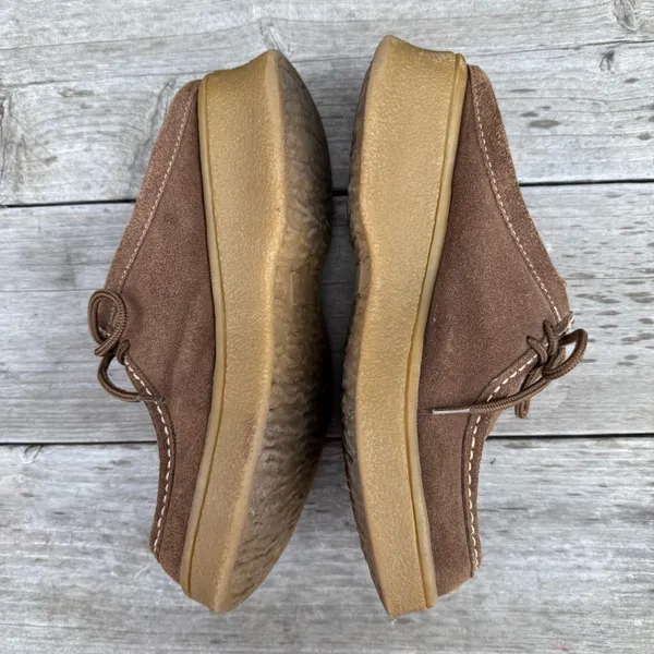 EUC Ellemenno Brown Suede Mules Clogs Woman’s Size 7 Gum Sole 80s Vintage - Image 7