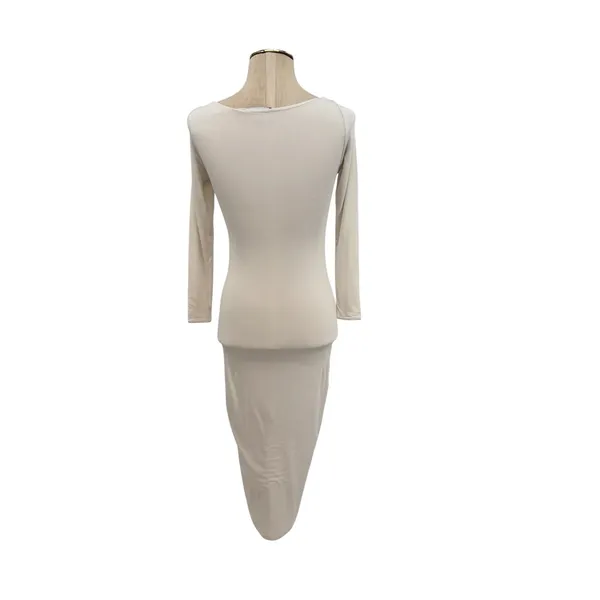 SER.O.YA Irene Twist Cutout Midi Dress White Long Sleeve Bodycon Size XS‎ - Image 9