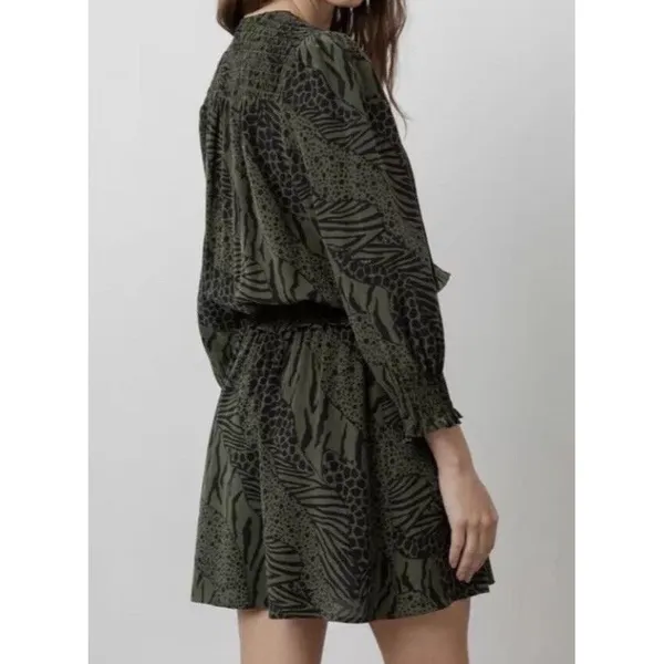 Rails Zana Olive Mixed Animal Print Mini Dress - Size S - Olive Green‎ - Image 2
