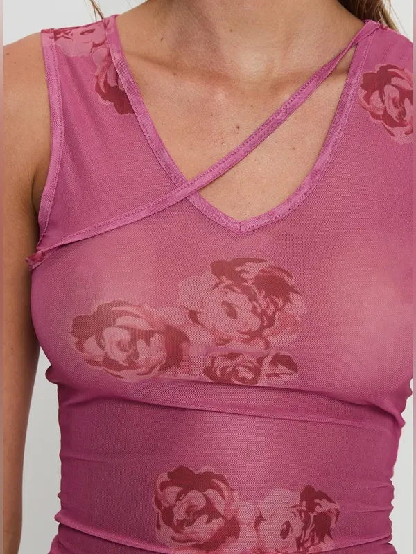 Princess Polly Dangelio Mesh Top Pink - Image 6