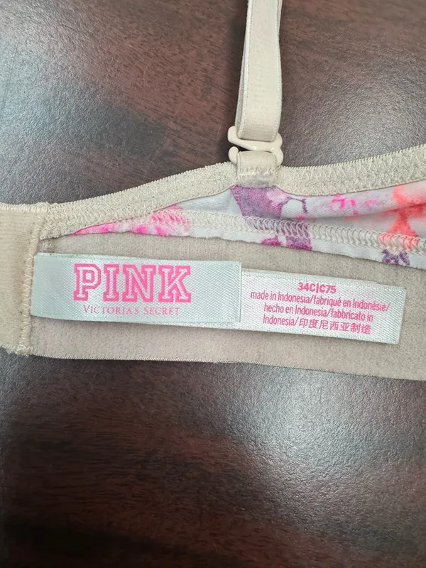 PINK Victoria’s Secret Wear Everywhere Push-Up Floral Bra Size 34C - Image 4