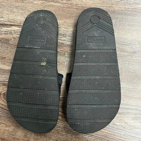 Hunter Originally Elastic Black Slide Sandals Size 7 - Image 4