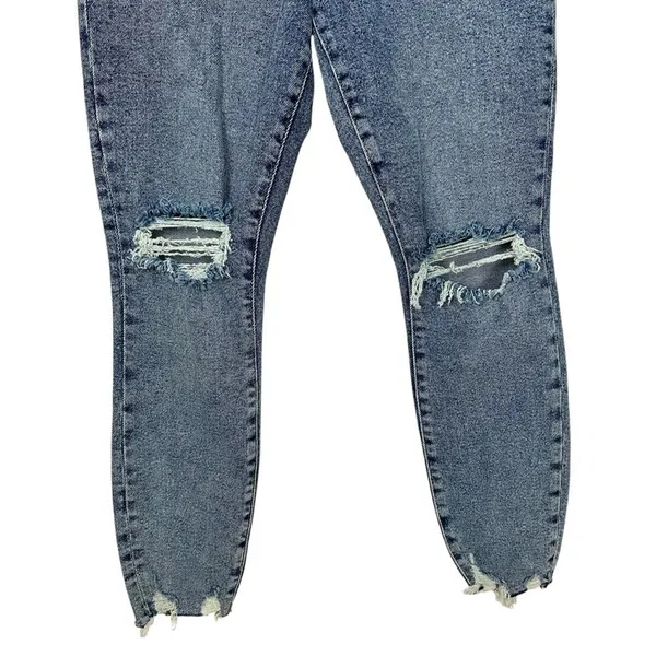 Good American Good Waist Good Crop Jeans Distressed Medium Wash Size 6 - Image 6