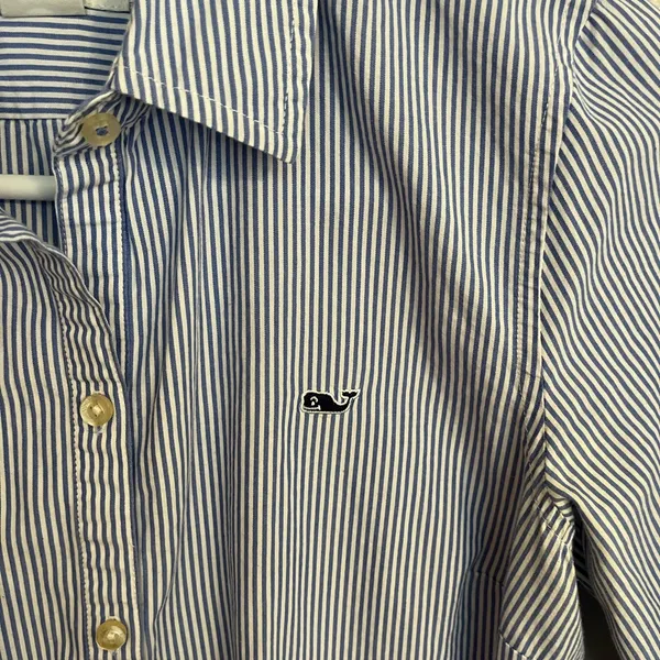 [Vineyard Vines] Blue/White Striped Button Down Shirt -‎ Size 0 - Image 3