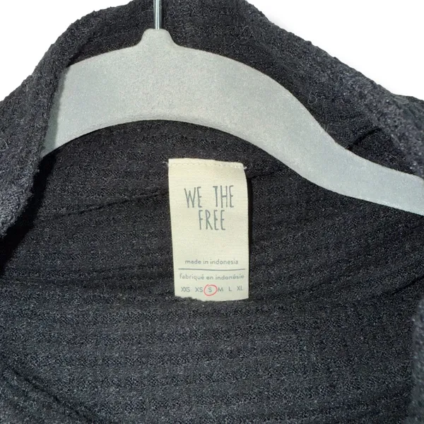 We The Free Black Textured‎ Cowl Neck Long Sleeve Tunic Top Women Size S - Image 3