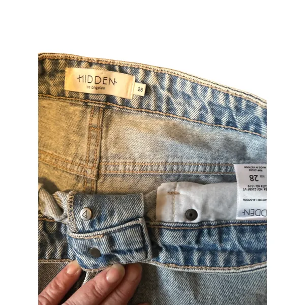 HIDDEN Los Angeles Bailey High Rise Boyfriend Jeans‎ Distressed Light Wash Sz 28 - Image 6