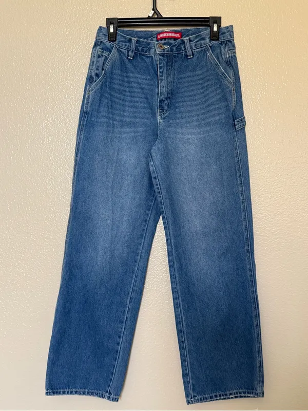 Vintage Y2K Unionbay Carpenter Jeans Womens 5 27W Baggy Skater Utility Denim 90s - Image 2