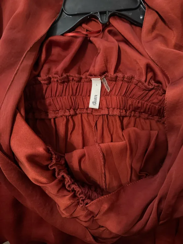 Glam Flowy Burnt Orange Romper  - Image 10