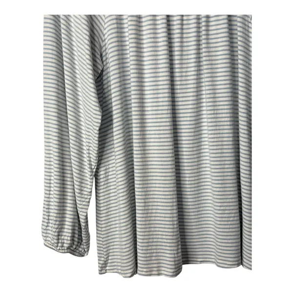 LAKE‎ Pajamas Pima Long Sleeve Top Womens L Blue Striped Modal Lounge Sleepwear - Image 4