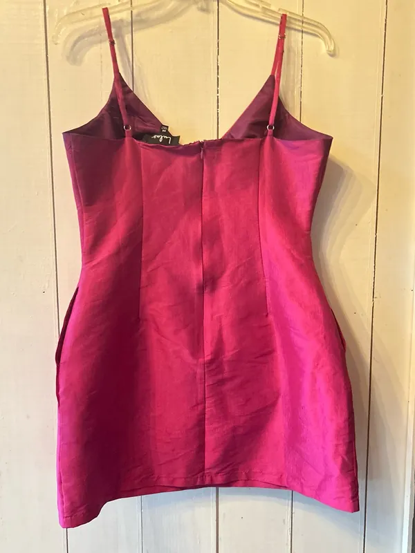 Lulu's Fuchsia Pink iridescent Mini Dress medium - Image 2