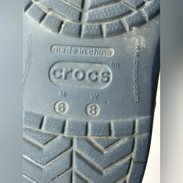 Crocs Unisex Navy Blue With Red & White Trim Clog Women’s Size 8 men’s Sz 6 - Image 9