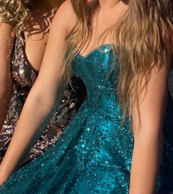 Teal Prom Dress - Image 3
