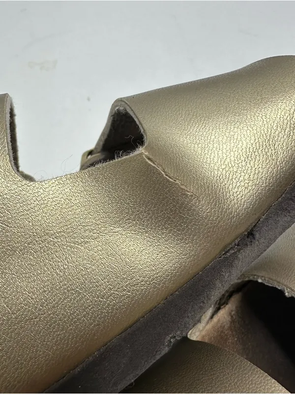 Birkenstock Unisex Arizona BS Birko-Flor Gold Two Strap Sandals Size 41 - Image 7