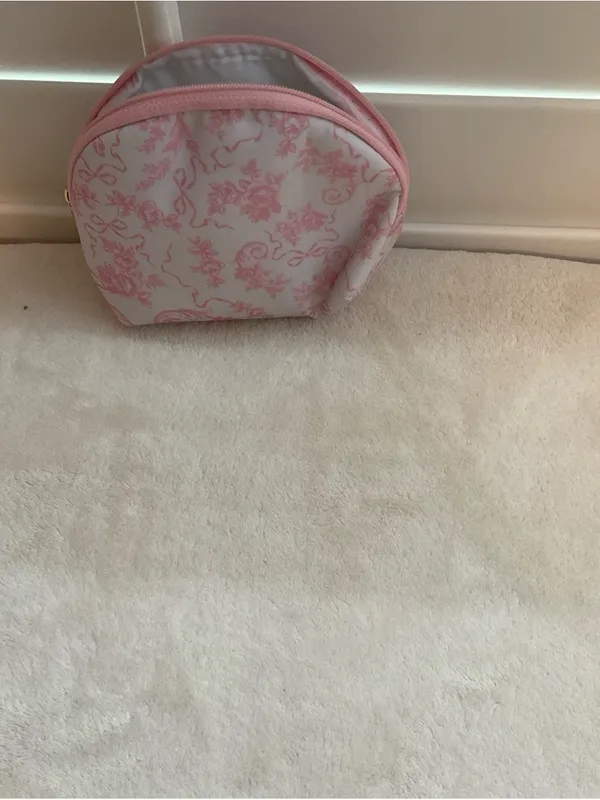 Pink Floral Cosmetic Pouch - Image 4