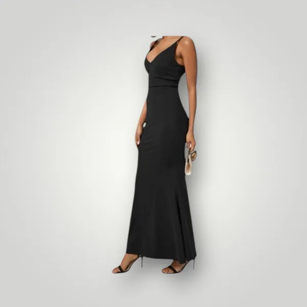 Halara Womens Size Large V Neck Mermaid Maxi Dress Black Adjustable Straps‎ NWOT - Image 11