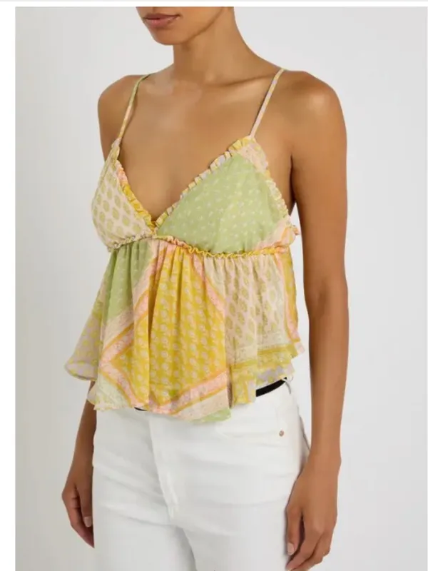 NWT Free People Alix Printed Chiffon Top | Boho Sheer Blouse | Feminine Style - Image 2