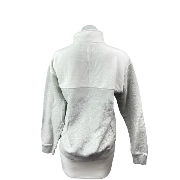 Aritzia TNA Gray White 1/4 Zip Colorblock Long Sleeve Sweater Sweatshirt Top S - Image 4