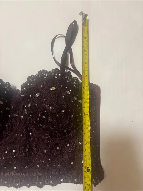 Windsor Embellished Lace Bustier Camisole - Deep Plum S Fall Pinup Coquette Punk - Image 8