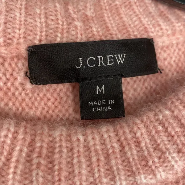 J Crew Pink Relaxed Saddle Sleeve Crew Neck Sweater M - Image 7