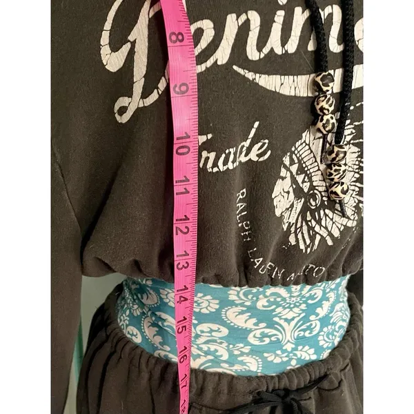 Denim & Supply Ralph Lauren Reworked Crop Hoodie Skirt Set Charcoal Gray L - Image 10