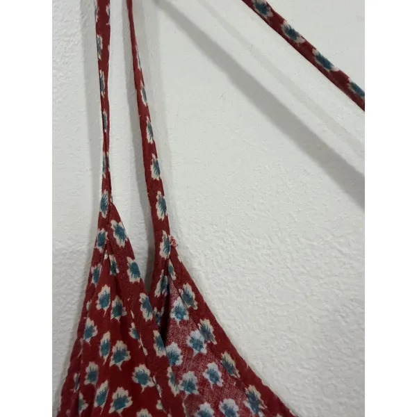 Brandy Melville Red Floral Mini Dress Open Back Tie Spaghetti Strap Boho XS S - Image 8