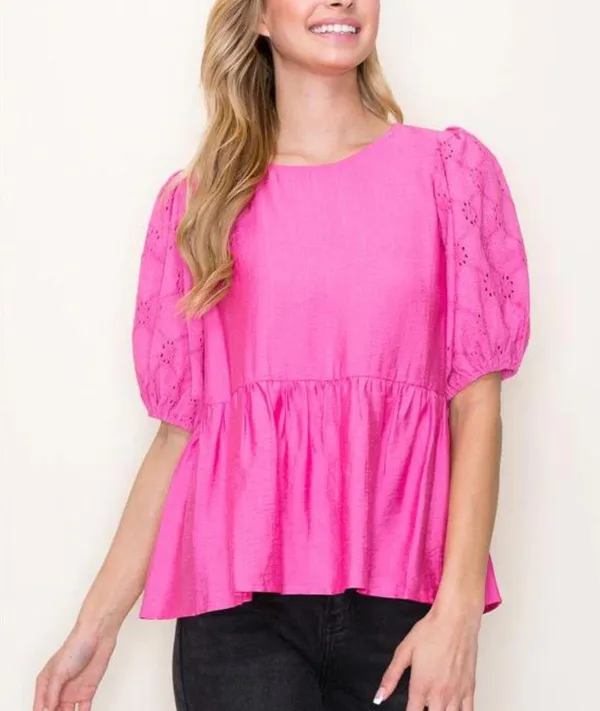 Staccato Puff Sleeve Top - Image 2