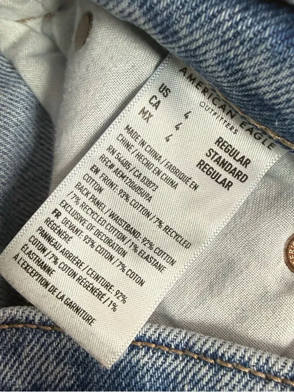 American Eagle Highest Rise Baggy Straight Jeans Distressed 4 Regular - Image 5
