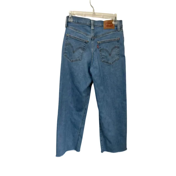 Levi's Ribcage Straight Ancle Jeans Size 27 Distressed Raw‎ Hem High Rise - Image 2