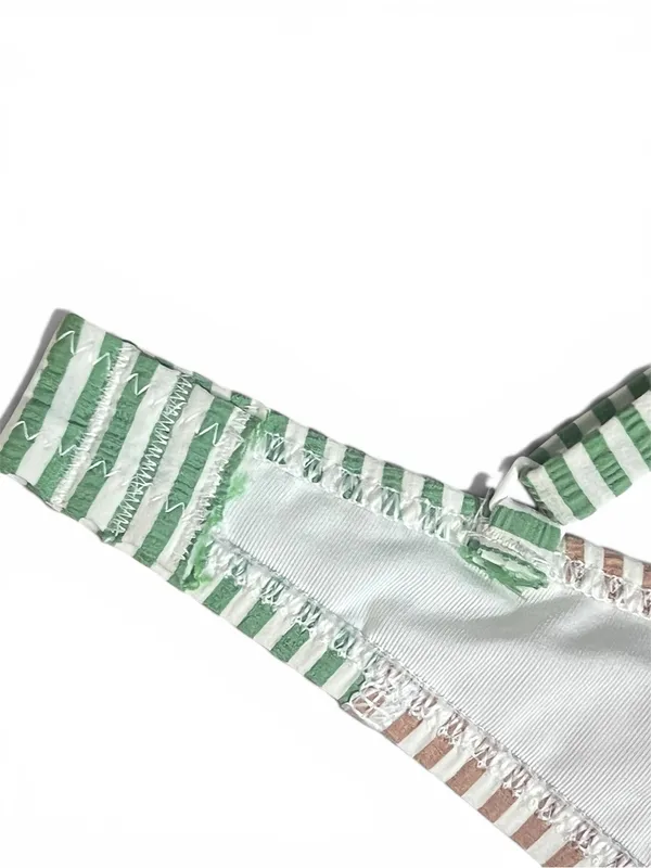 Aerie Colorblock Striped Scoop Bikini Swim Top Size Small Multicolor Textured - Image 10