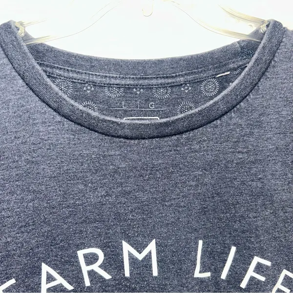 Turnrows Farmlife Tshirt Women’s Large Blue - Image 2