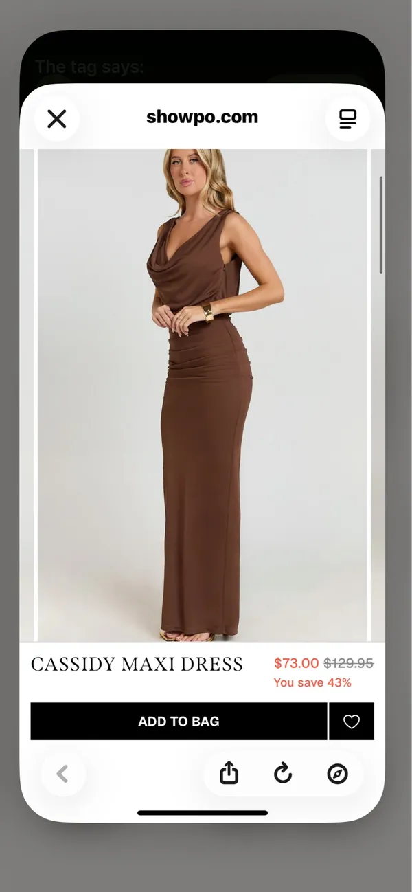 Showpo new Cassidy Brown Backless Gold Trim Bodycon Dress - Image 3