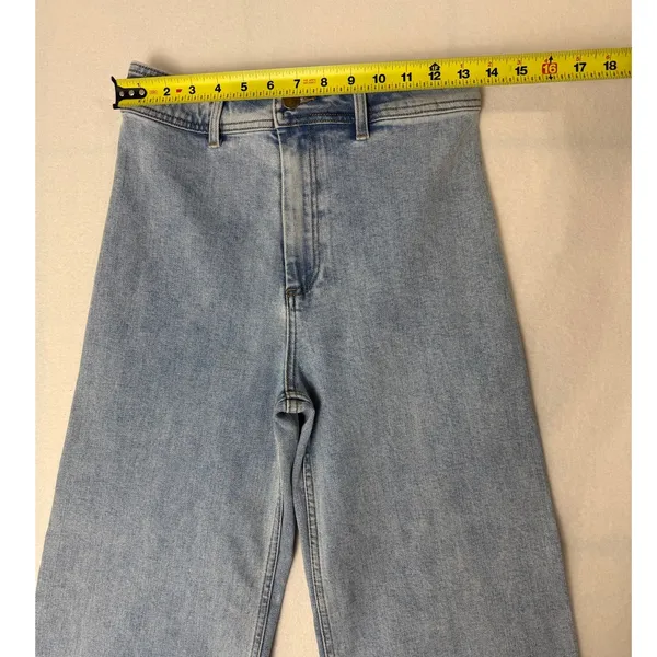 Rip Curl Women's 27 Light-Wash High-Waist Wide-Leg Frayed Jeans - Image 4