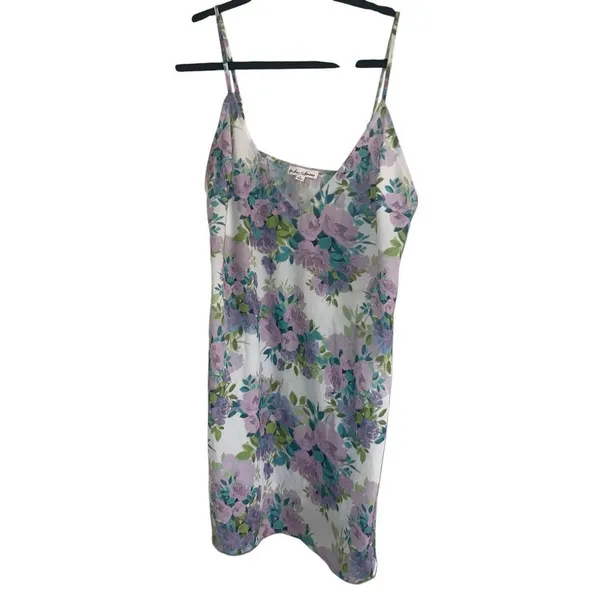 ✨For Love and Lemons White Purple Lavender Floral Mini Slip Sz Large Dress✨ - Image 2