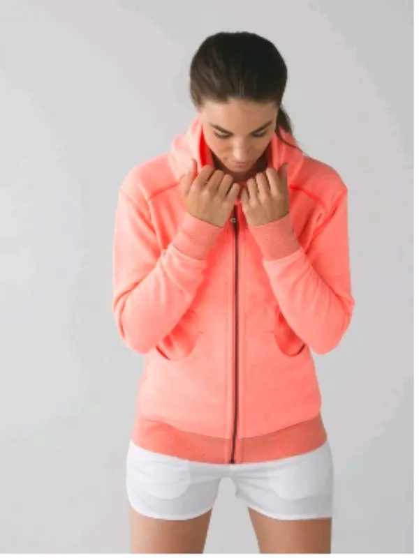 LULULEMON On The Daily Hoodie Jacket grapefruit coral pink size 6 - Image 2