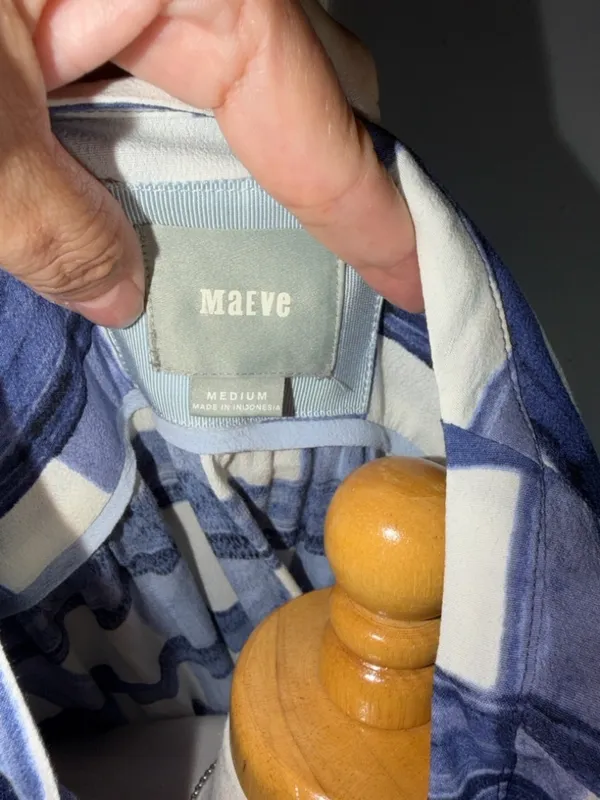 Maeve Blue and White Plaid Drawstring dress - Image 12
