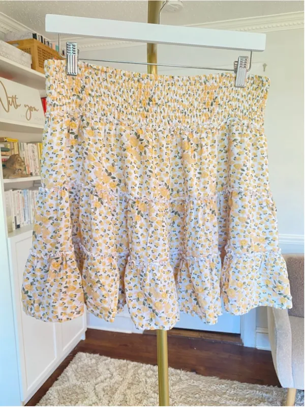 American Eagle Ruffle Ditsy Floral Mini Skirt Cottagecore Coastal Soft Girl Boho - Image 2
