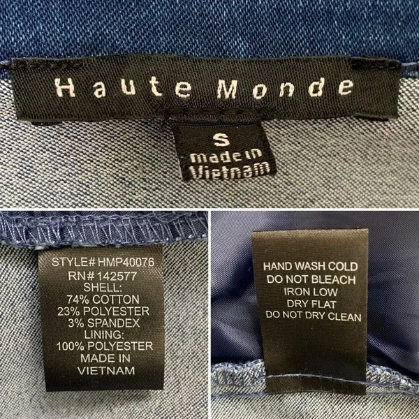 NWOT Haute Monde Zip Up Front Denim Short Sleeves Bodycon Jumpsuit, Sz Small - Image 13