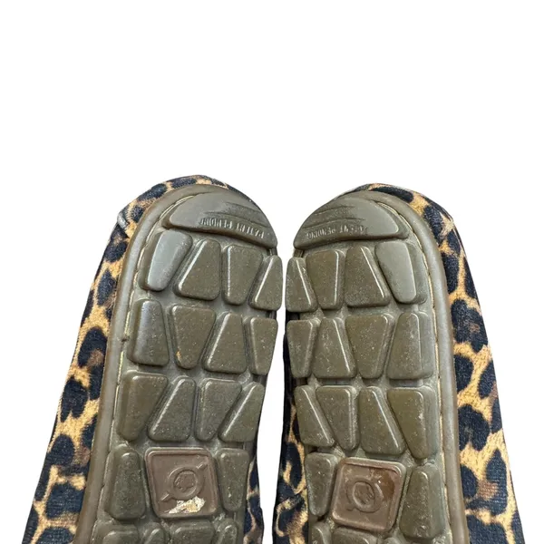 Born Shoes Womens Size 9.5 Brown Leopard Canvas Slip‎ On Flats Comfort D74641 - Image 8