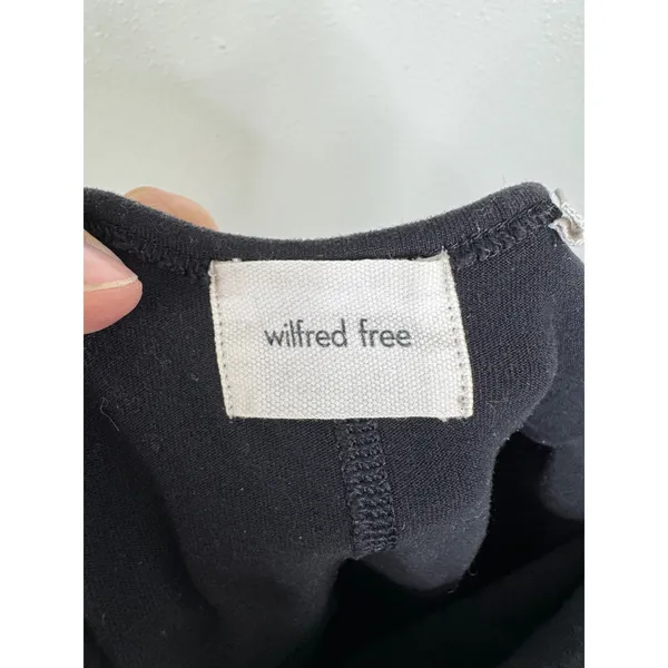 Wilfred Free Aritzia Black Flare Leg Jumpsuit XS Adjustable Straps Scoop Back - Image 3