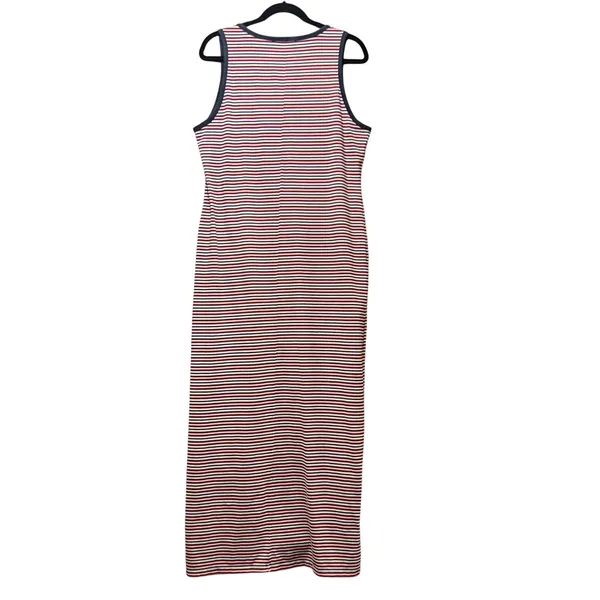 Tommy Hilfiger‎ Tank Maxi Dress Striped Sleeveless Casual Pocket Large Red White - Image 8