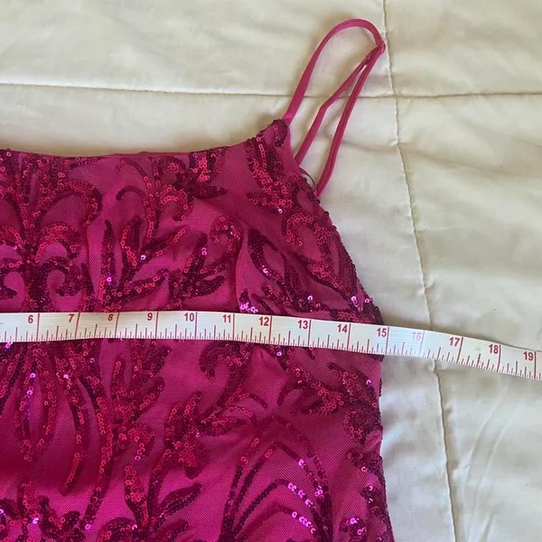 Hot Pink Sequins Dress Size L - Image 5