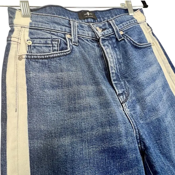 7 For All Mankind Skinny‎ Jeans Womens 25 The High Waist Side Stripe Taped Leg - Image 2