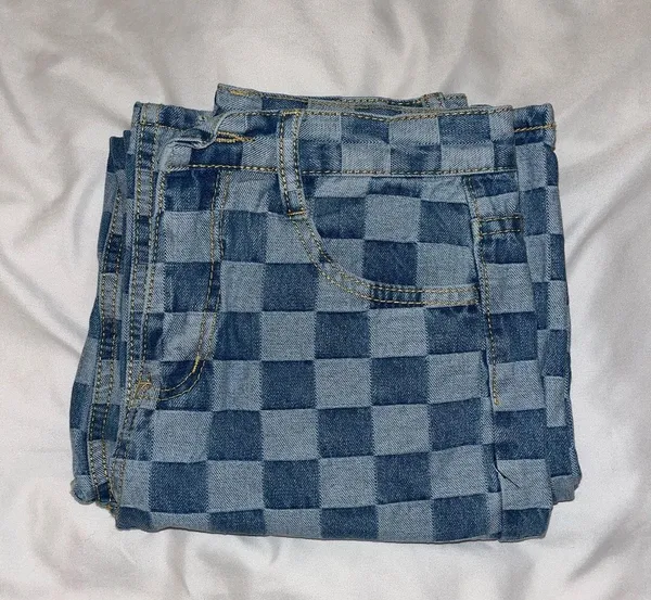 Checkered Jeans Blue - Image 4