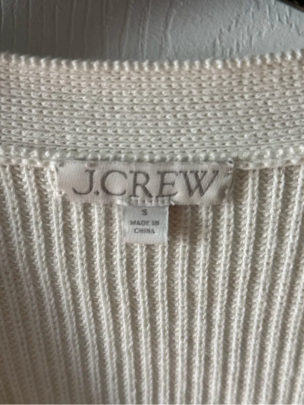 J.Crew V-Neck Cardigan in Ecru - Image 4