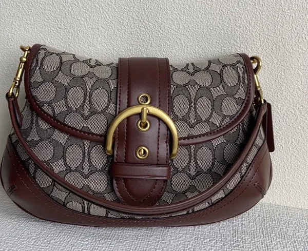 Coach Brown Soho Shoulder Bag Signature Jacquard - Image 8