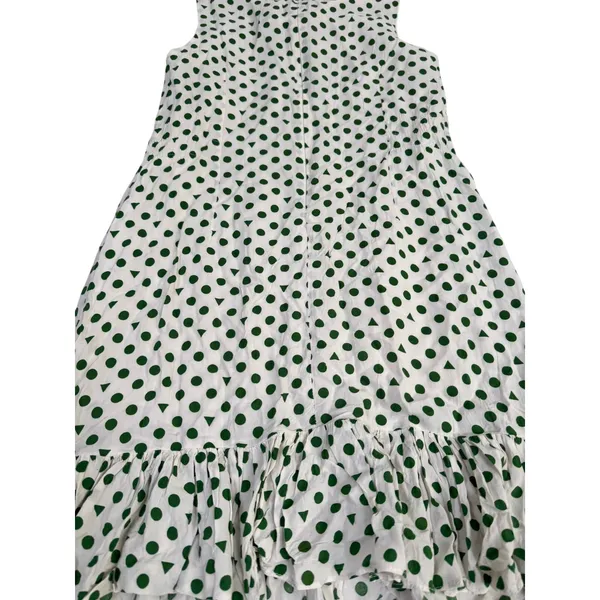 Handmade Green‎ Polka Dot Peter Pan Collar Sleeveless Mini Dress Cottagecore - Image 7