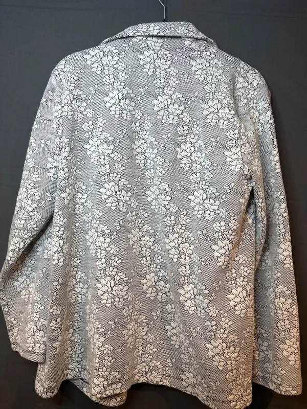 Everleigh Small Floral Jacquard Blazer Cotton Stretch Academia Preppy Cottagecor - Image 7