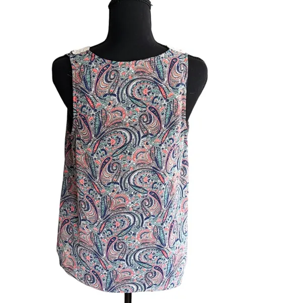 Collective Concepts Paisley Crochet Lace Trim Tank Top‎ Boho Festival Indie - Image 2