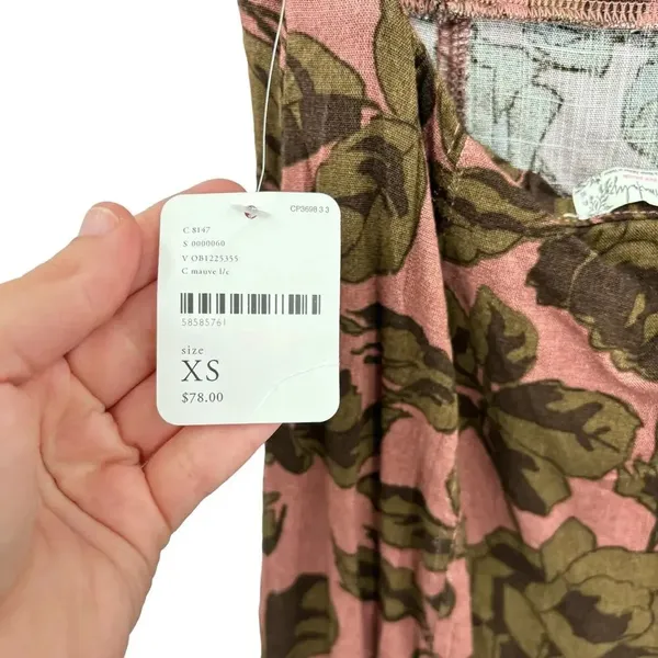 Free People‎ Bring It Back Printed Cut-Out Bodycon Dress Mauve Pink Size XS - Image 11