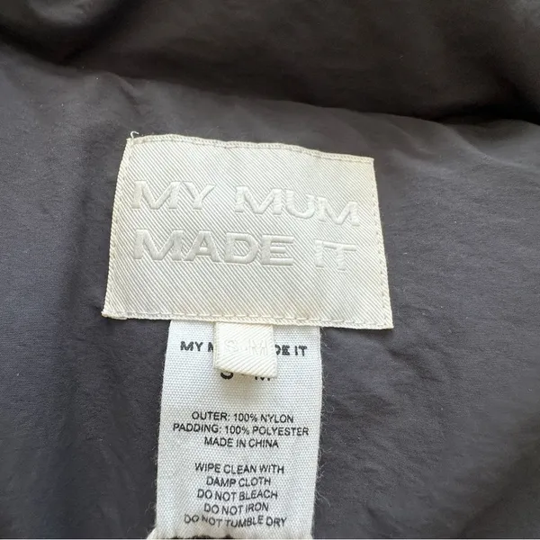 MY MUM MADE IT Bubble Open Puffer cropped gray Jacket Size S-M - Image 4